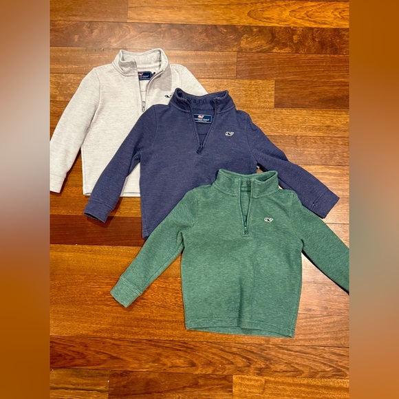 Vineyard Vines Other - Vineyard Vines Boys Navy, Green, and Gray Saltwater Quarter-Zip Pullovers Sz 3T